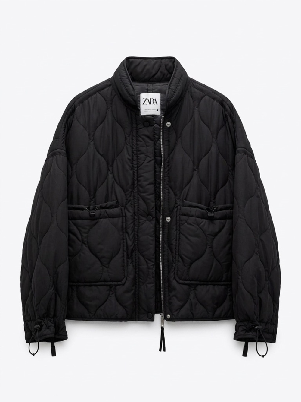 Zara Black Quilted Women's Puffer Jacket